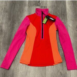 Goldbergh Ski Half Zip Disco Pully Flame Long Sleeve Top Womens XS NWT